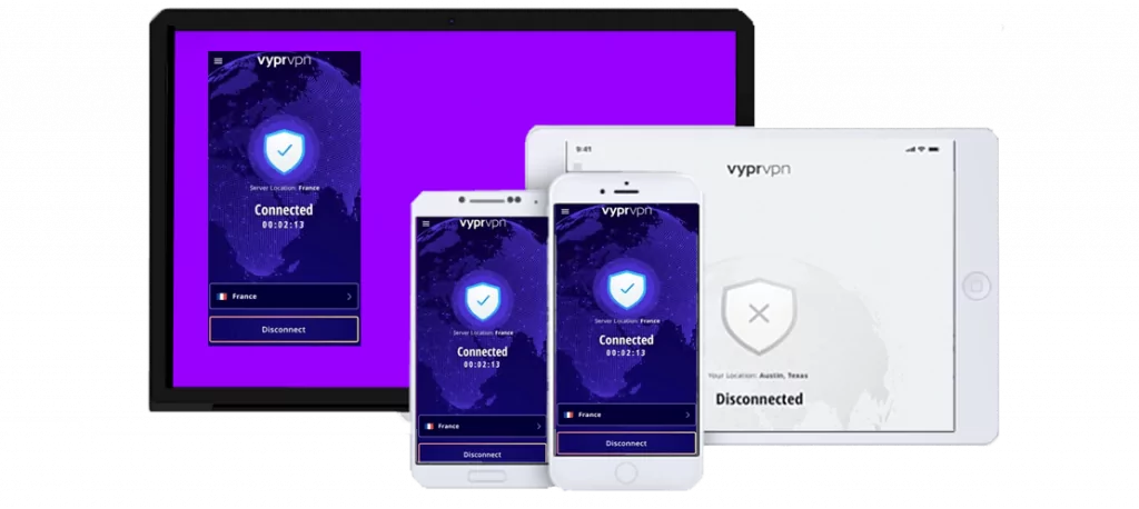 Small assortment of technological devices compatible with VyprVPN.